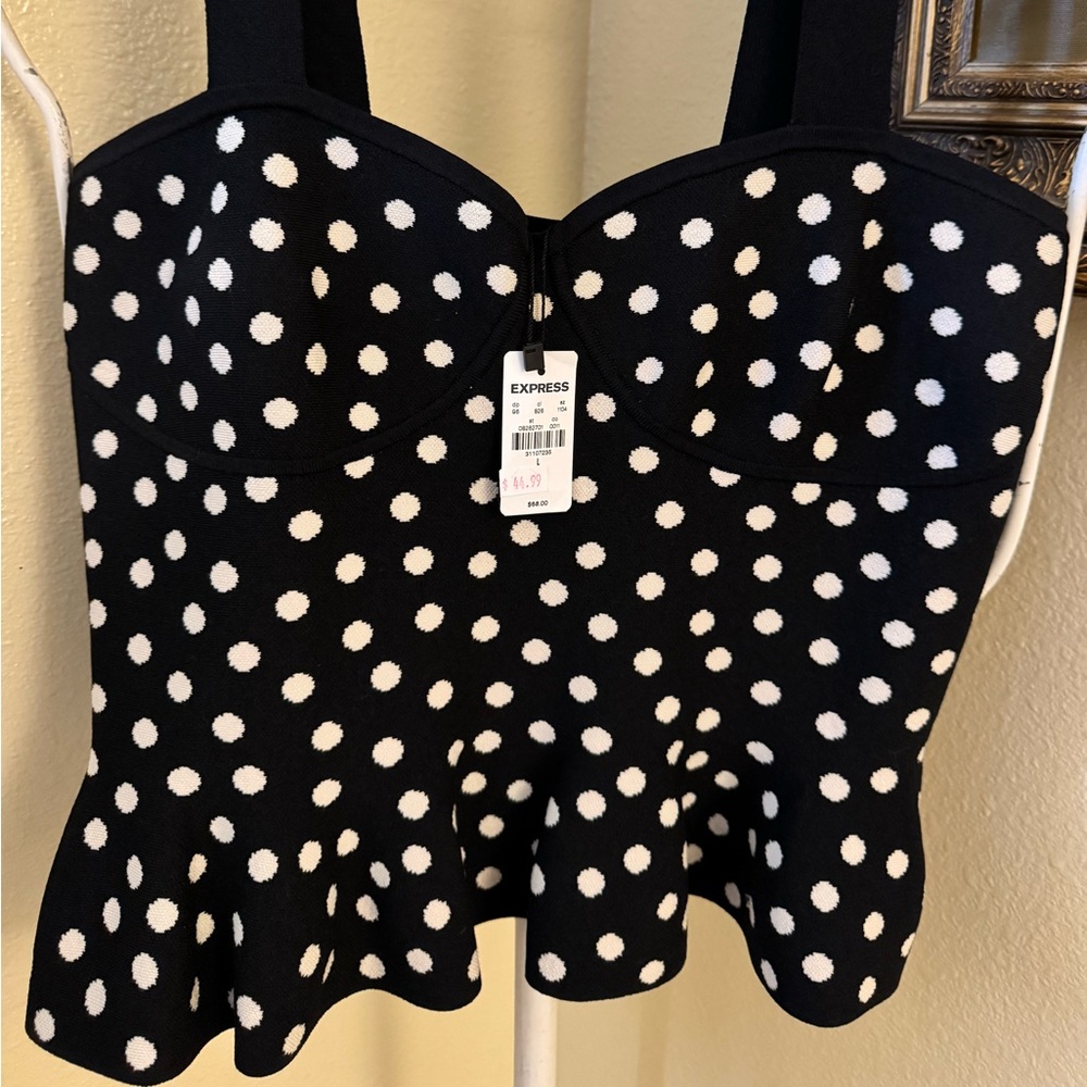 NWT Express Pokadot Sweater Tanktop